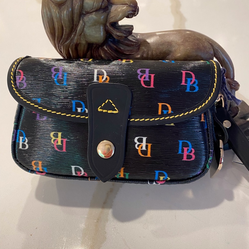 Dooney & Bourke Black Signature Flip Wristlet